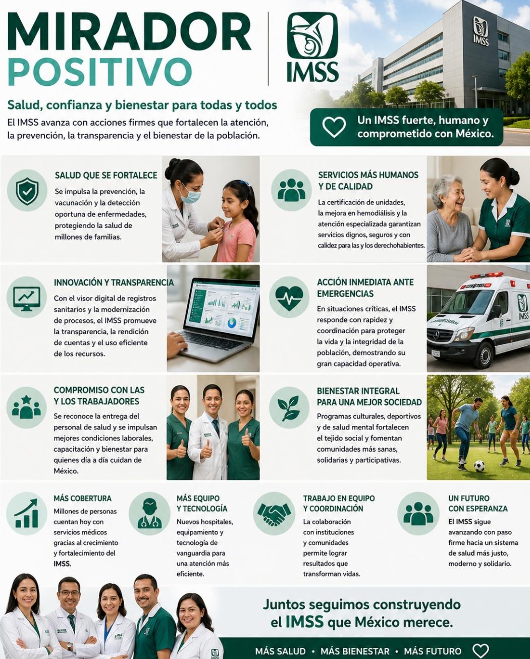 En conjunto, el IMSS se encuentra en un punto de inflexión: entre la consolidación de un modelo más equitativo y eficiente.